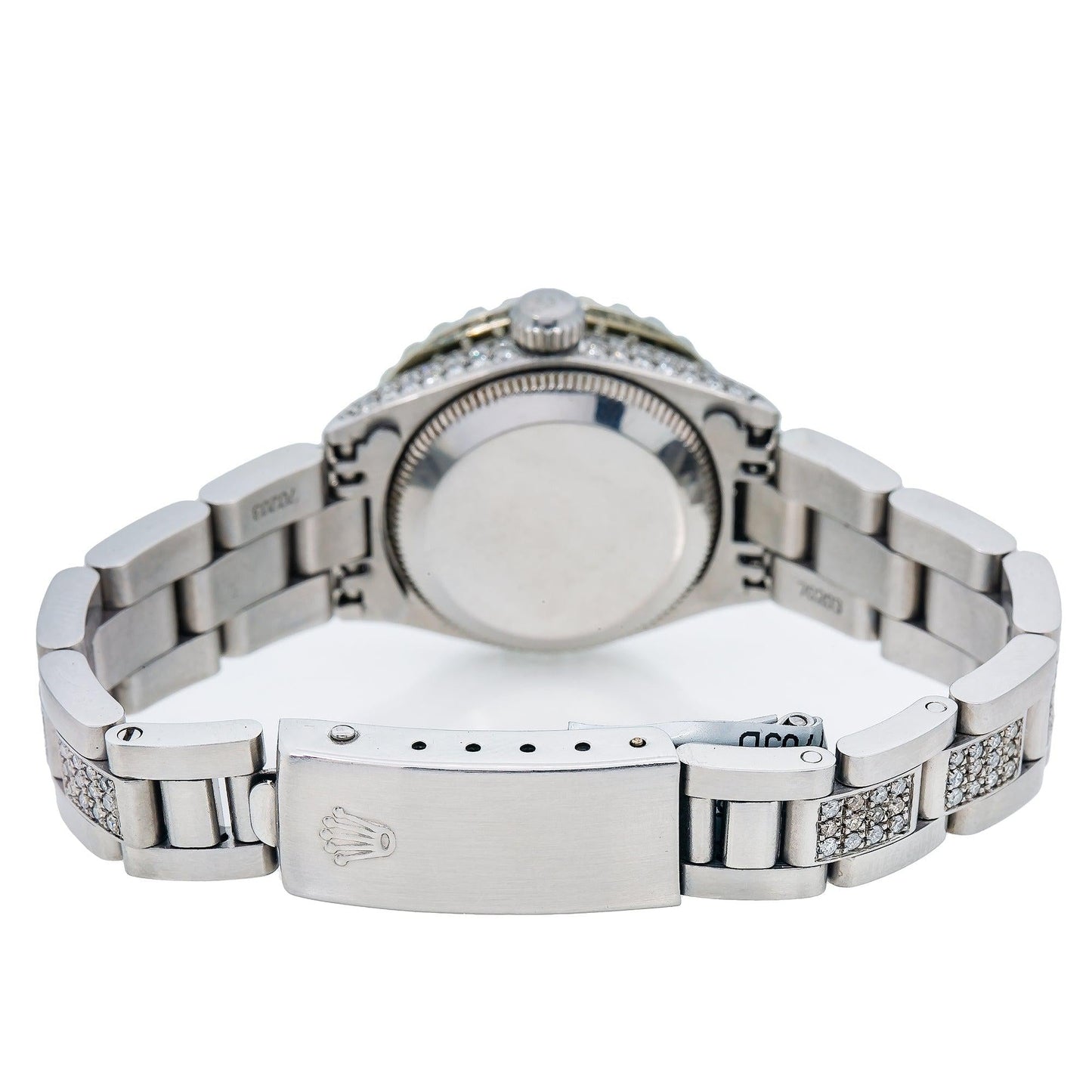 Rolex Datejust 26MM 69160 Green Diamond Dial Diamond Bezel Stainless Steel Semi Diamond Oyster Bracelet 6.05ct