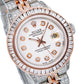 Rolex Datejust 26MM 69173 White Diamond Dial Diamond Bezel Two Tone Rose Gold Full Diamond Jubilee Bracelet