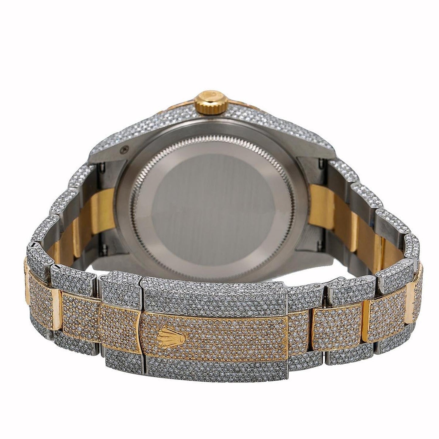 Rolex Sky-Dweller 42MM 326933 White Dial Diamond Bezel Two Tone Yellow Gold Full Diamond Oyster Bracelet