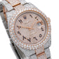 Rolex Datejust 41MM 126301 Diamond Paved Eastern Arabic Dial Diamond Bezel Two Tone Rose Gold Full Diamond Oyster Bracelet 21.25ct