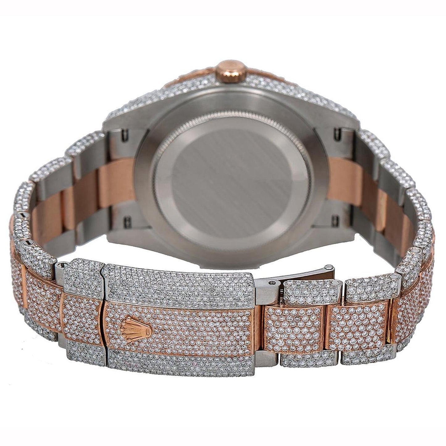 Rolex Datejust 41MM 126301 Diamond Paved Eastern Arabic Dial Diamond Bezel Two Tone Rose Gold Full Diamond Oyster Bracelet 21.25ct