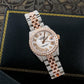Rolex Datejust 31MM 178241 Mother of Pearl Roman Diamond Dial Diamond Bezel Two Tone Rose Gold Full Diamond Jubilee Bracelet 9.25ct