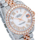 Rolex Datejust 31MM 178241 Mother of Pearl Roman Diamond Dial Diamond Bezel Two Tone Rose Gold Full Diamond Jubilee Bracelet 9.25ct
