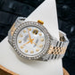 Rolex Datejust 36MM 1601 Mother of Pearl Diamond Dial Diamond Bezel Two Tone Yellow Gold Full Diamond Jubilee Bracelet