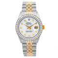 Rolex Datejust 36MM 1601 Mother of Pearl Diamond Dial Diamond Bezel Two Tone Yellow Gold Full Diamond Jubilee Bracelet