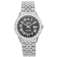 Rolex Datejust 36MM 1601 Black Roman Diamond Dial Diamond Bezel Stainless Steel Full Diamond Jubilee Bracelet 8.25ct