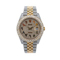 Rolex Datejust 41MM 126333 Diamond Paved Rainbow Eastern Arabic Dial Diamond Bezel Two Tone Yellow Gold Full Diamond Jubilee Bracelet 17.25ct