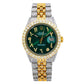 Rolex Datejust 36MM 1601 Green Eastern Arabic Diamond Dial Diamond Bezel Two Tone Yellow Gold Full Diamond Jubilee Bracelet 8.25ct