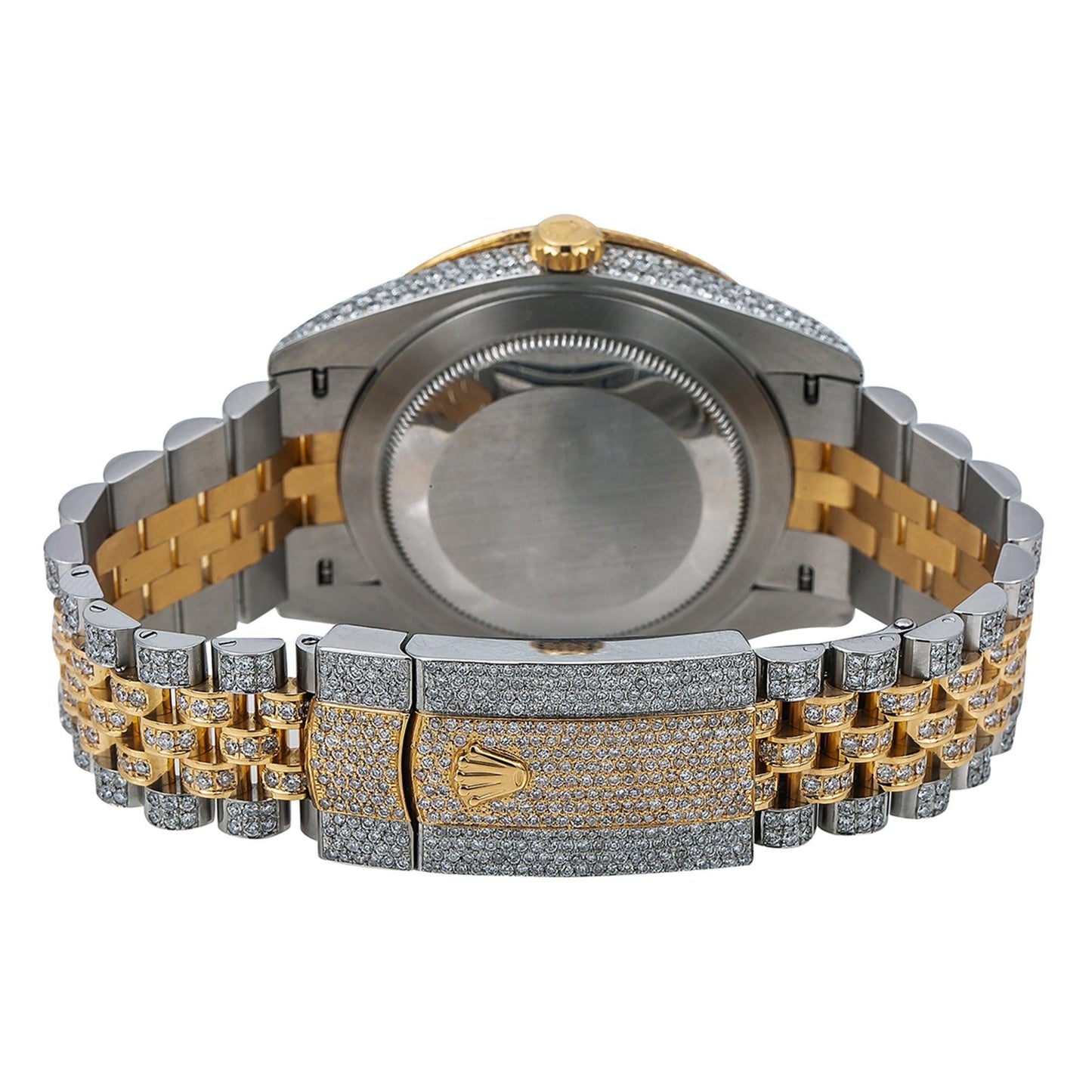 Rolex Datejust 41MM 126333 Diamond Paved Rainbow Eastern Arabic Dial Diamond Bezel Two Tone Yellow Gold Full Diamond Jubilee Bracelet 17.25ct