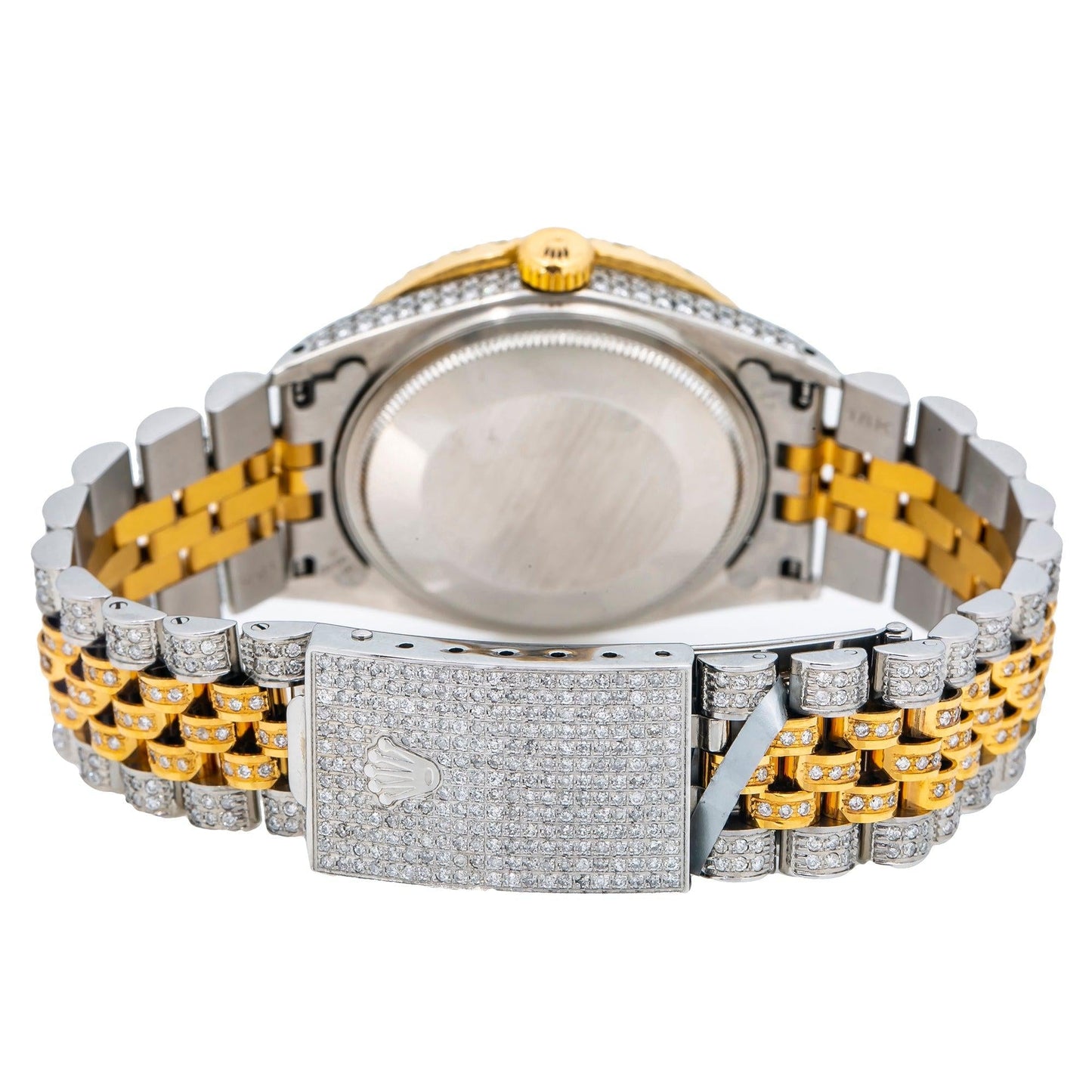 Rolex Datejust 36MM 1601 Green Eastern Arabic Diamond Dial Diamond Bezel Two Tone Yellow Gold Full Diamond Jubilee Bracelet 8.25ct