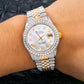 Rolex Datejust 36MM 1601 Mother of Pearl Diamond Dial Diamond Bezel Two Tone Yellow Gold Full Diamond Jubilee Bracelet