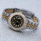 Rolex Datejust 26MM 6917 Black Diamond Dial Diamond Bezel Two Tone Yellow Gold Full Diamond Jubilee Bracelet 5.25ct