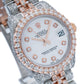Rolex Datejust 31MM 178271 Mother of Pearl Diamond Dial Diamond Bezel Two Tone Rose Gold Full Diamond Jubilee Bracelet 11.25ct