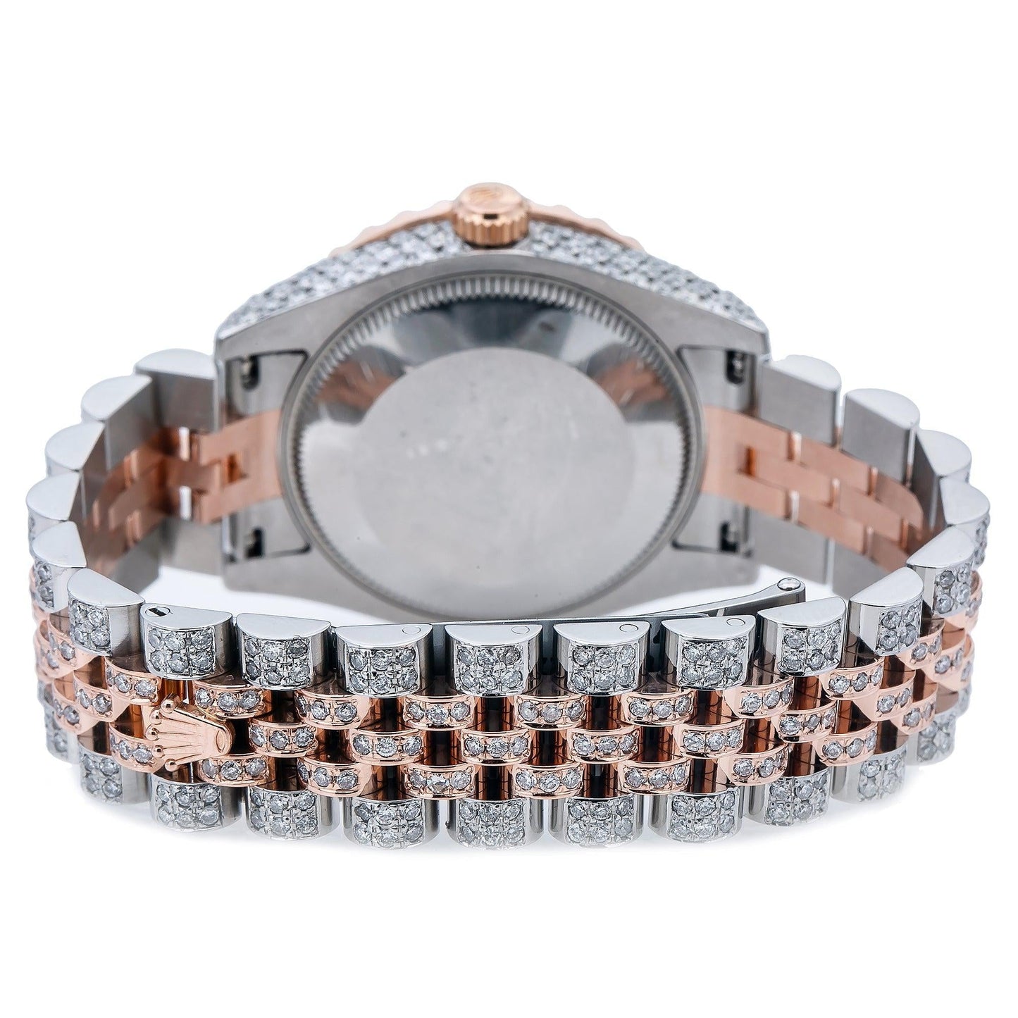 Rolex Datejust 31MM 178271 Mother of Pearl Diamond Dial Diamond Bezel Two Tone Rose Gold Full Diamond Jubilee Bracelet 11.25ct
