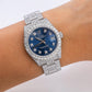 Rolex Datejust 31MM 178240 Blue Diamond Dial Diamond Bezel Stainless Steel Full Diamond Oyster Bracelet 10.25ct