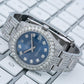 Rolex Datejust 31MM 178240 Blue Diamond Dial Diamond Bezel Stainless Steel Full Diamond Oyster Bracelet 10.25ct