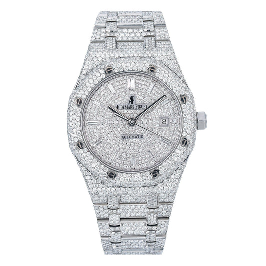 Audemars Piguet Royal Oak Selfwinding 15400ST 41MM Silver  Diamond Dial With 25.25 CT Diamonds