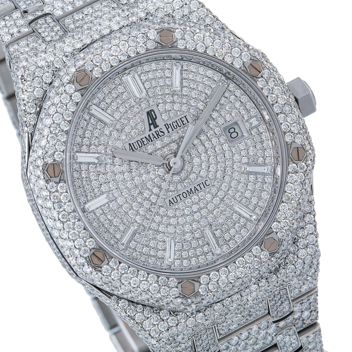 Audemars Piguet Royal Oak Selfwinding 15400ST 41MM Silver  Diamond Dial With 25.25 CT Diamonds