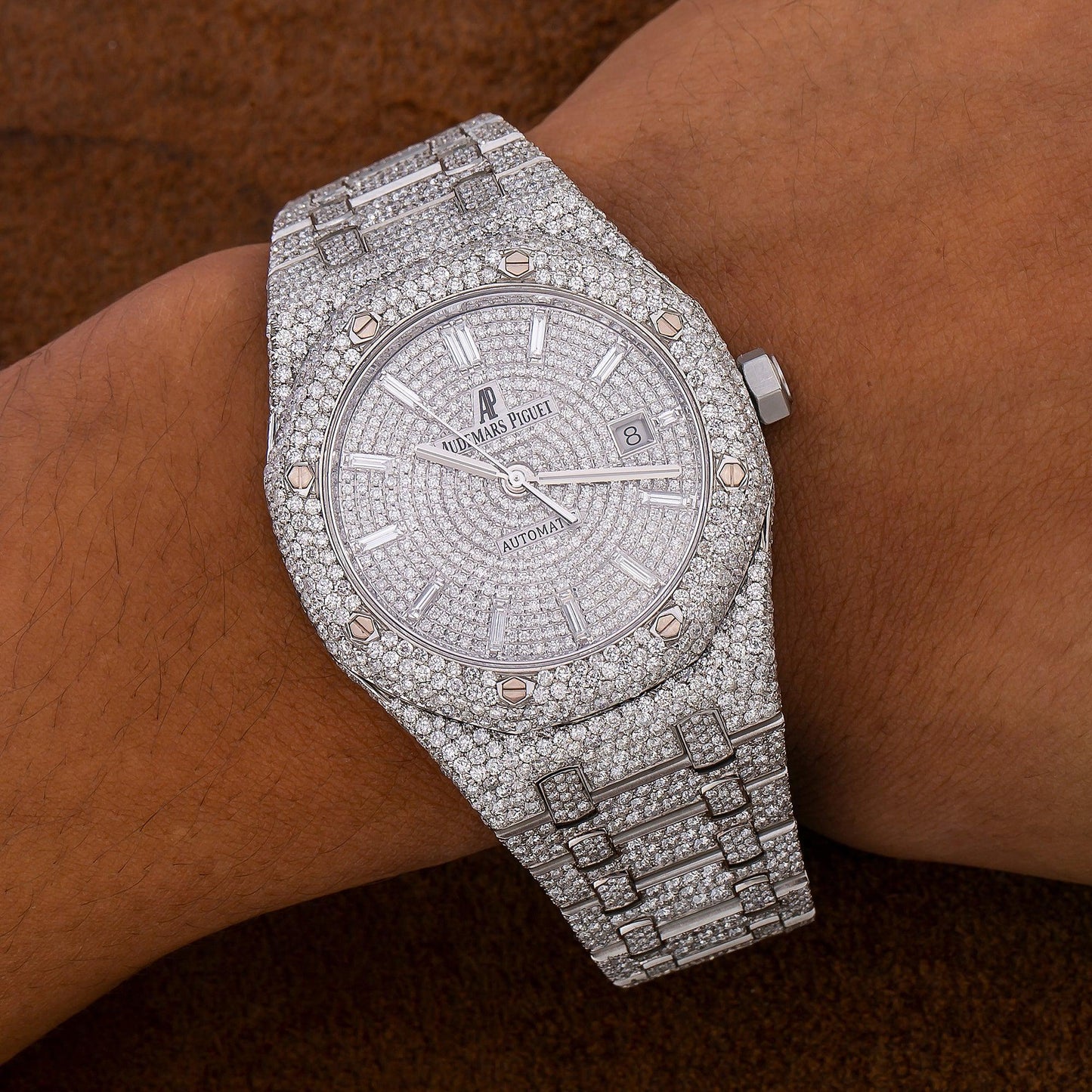 Audemars Piguet Royal Oak Selfwinding 15400ST 41MM Silver  Diamond Dial With 25.25 CT Diamonds