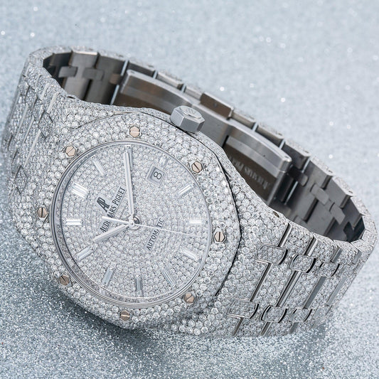 Audemars Piguet Royal Oak Selfwinding 15400ST 41MM Silver  Diamond Dial With 25.25 CT Diamonds