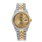 Rolex Datejust 36MM 1601 Champagne Roman Diamond Dial Diamond Bezel Two Tone Yellow Gold Semi Diamond Jubilee Bracelet 6.75ct