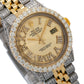 Rolex Datejust 36MM 1601 Champagne Roman Diamond Dial Diamond Bezel Two Tone Yellow Gold Semi Diamond Jubilee Bracelet 6.75ct