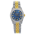 Rolex Datejust 31MM 68273 Blue Diamond Dial Diamond Bezel Two Tone Yellow Gold Full Diamond Jubilee Bracelet
