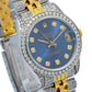 Rolex Datejust 31MM 68273 Blue Diamond Dial Diamond Bezel Two Tone Yellow Gold Full Diamond Jubilee Bracelet