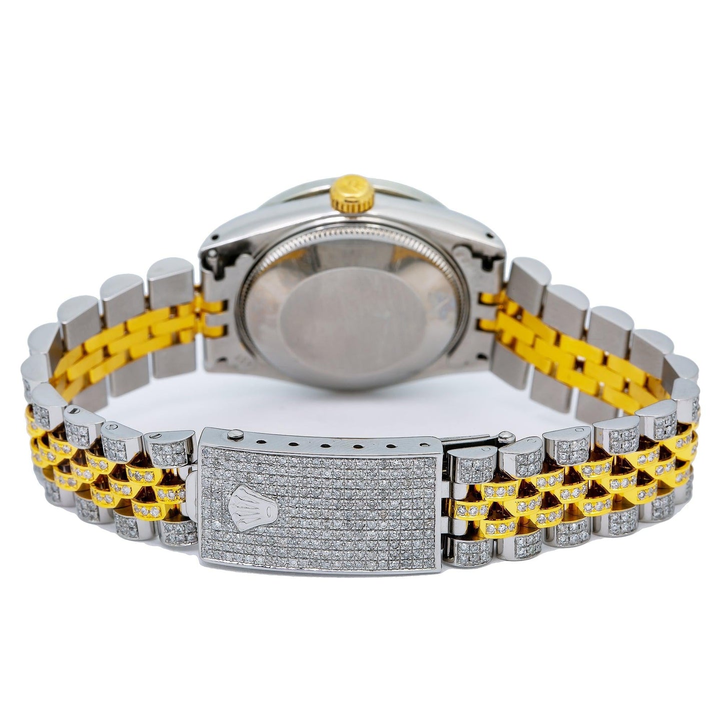 Rolex Datejust 31MM 68273 Blue Diamond Dial Diamond Bezel Two Tone Yellow Gold Full Diamond Jubilee Bracelet