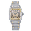 Cartier Santos Galbée 31MM White Dial With Two Tone Diamond Bracelet