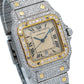 Cartier Santos Galbée 31MM White Dial With Two Tone Diamond Bracelet