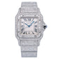 Diamond Cartier Santos Galbée White Dial 29mm With Stainless Steel Bracelet