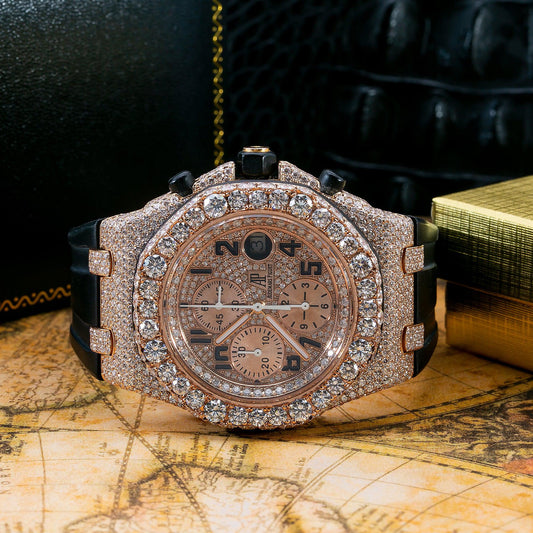 Audemars Piguet Royal Oak Offshore Chronograph 25940OK 42MM Rose Gold Diamond Dial With Rubber Bracelet