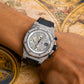 Audemars Piguet Royal Oak Offshore Silver Diamond Dial With Leather Bracelet