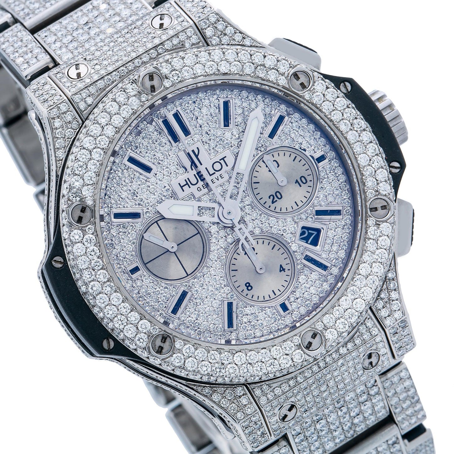 Hublot Big Bang 301.SM 44MM White Diamond Dial With 17.25 CT Diamonds
