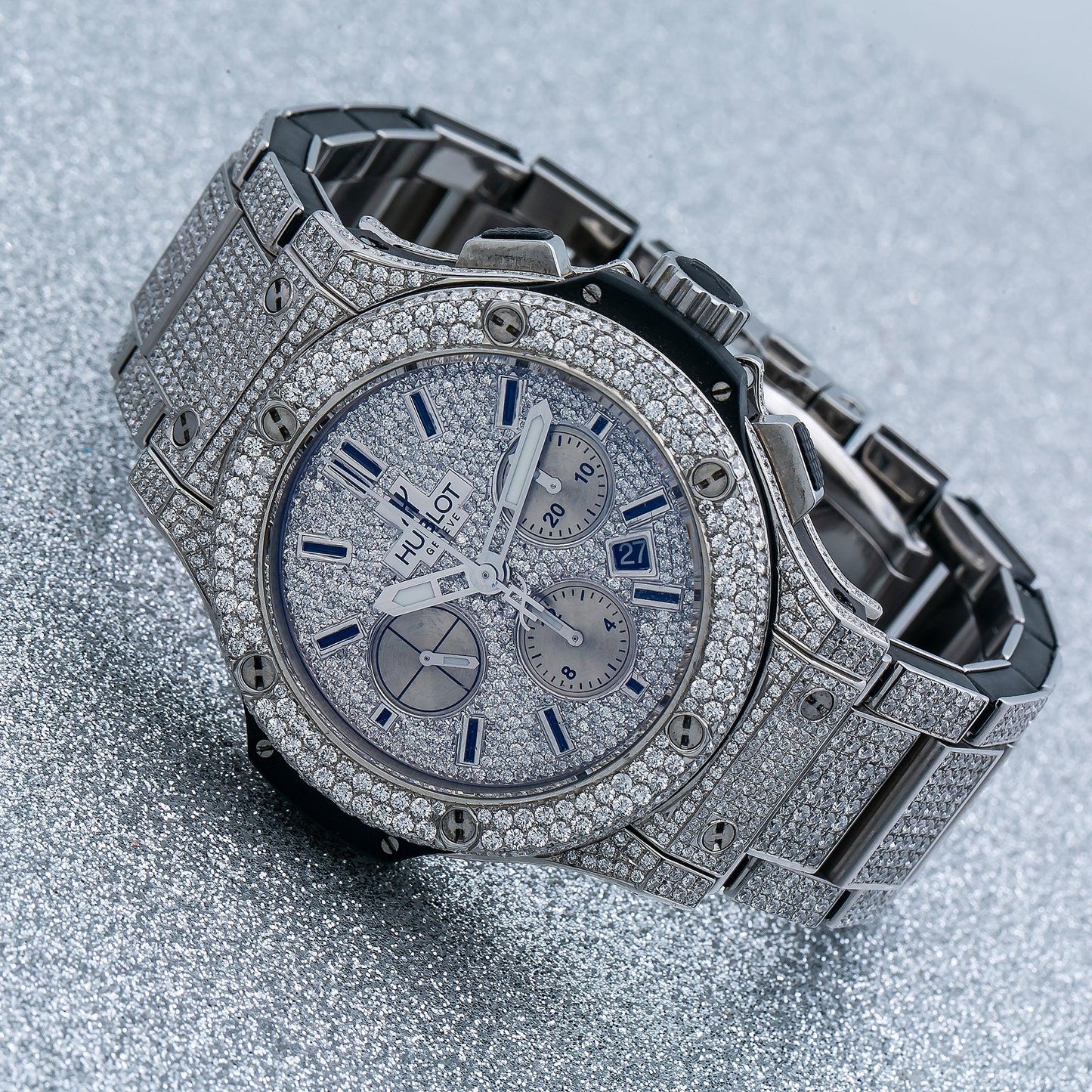 Hublot Big Bang 301.SM 44MM White Diamond Dial With 17.25 CT Diamonds
