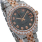 Rolex Datejust 31MM 178271 Black Mother of Pearl Diamond Dial Diamond Bezel Two Tone Rose Gold Full Diamond Jubilee Bracelet 9.65ct