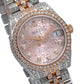 Rolex Datejust 31MM 178271 Pink Pattern Diamond Dial Diamond Bezel Two Tone Rose Gold Full Diamond Jubilee Bracelet 7.25ct