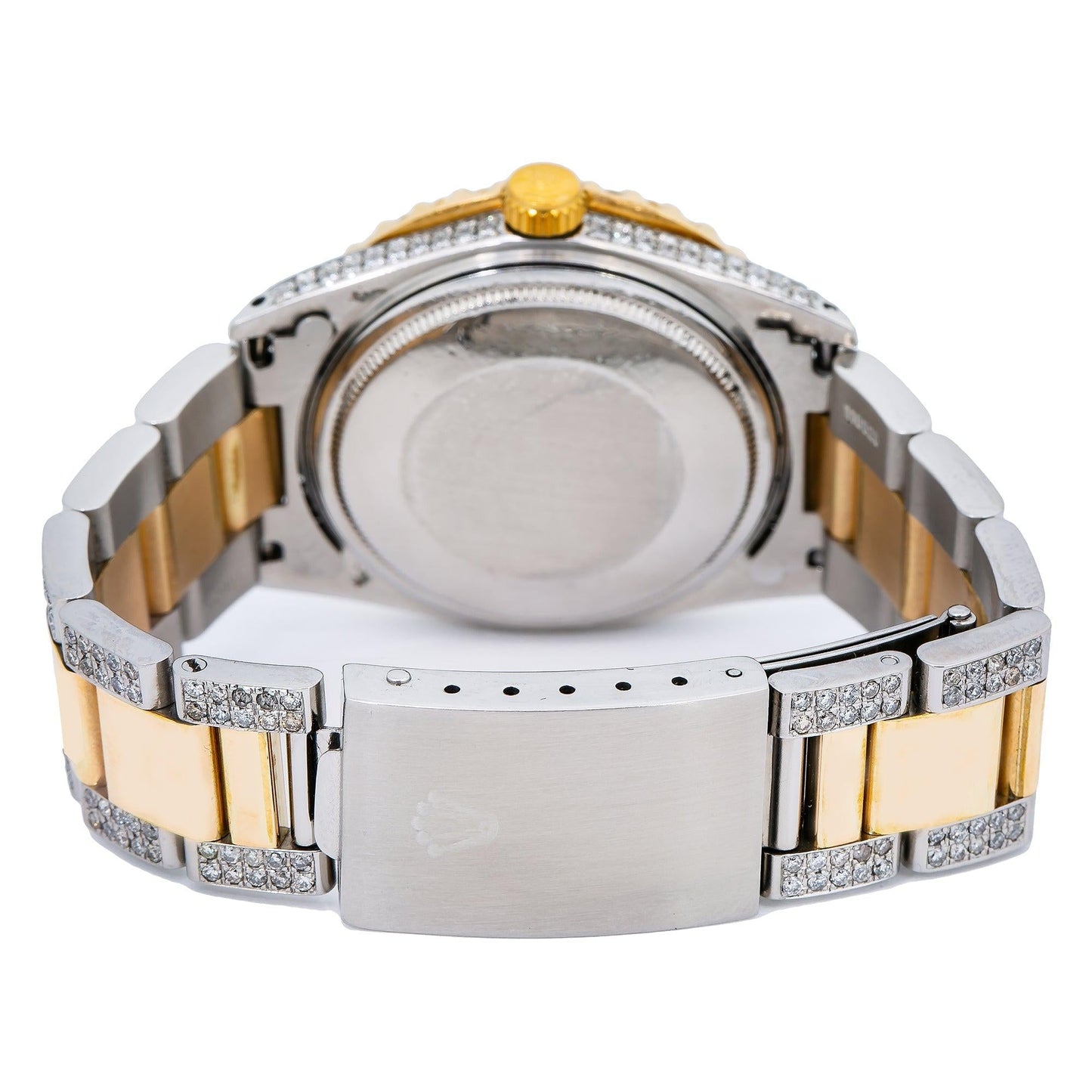 Rolex Datejust 36MM 1601 Green Roman Diamond Dial Diamond Bezel Two Tone Yellow Gold Semi Diamond Oyster Bracelet