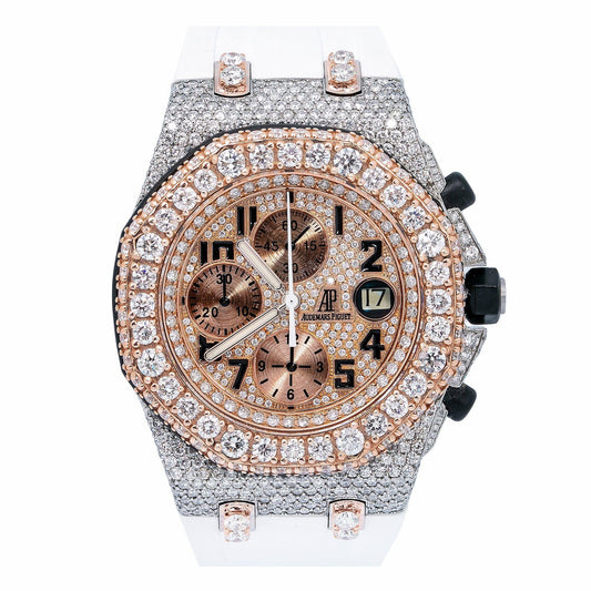 Audemars Piguet Royal Oak Offshore Chronograph 25940SK 42MM Rose Gold Diamond Dial With Rubber Bracelet