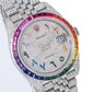 Rolex Datejust 41MM 126300 Diamond Paved Rainbow Eastern Arabic Dial Rainbow Gemstone Bezel Stainless Steel Full Diamond Jubilee Bracelet 14.75ct