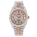 Rolex Datejust 41MM 126331 Diamond Paved Rainbow Eastern Arabic Dial Diamond Bezel Two Tone Rose Gold Full Diamond Oyster Bracelet 15.75ct