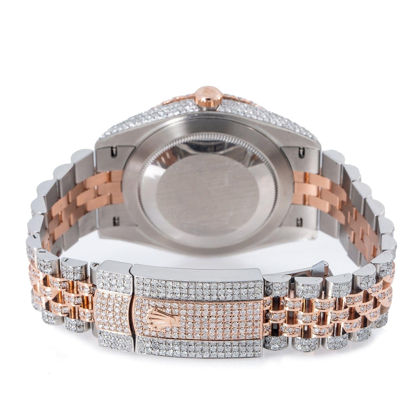 Rolex Datejust 41MM 126331 Diamond Paved Rainbow Eastern Arabic Dial Diamond Bezel Two Tone Rose Gold Full Diamond Oyster Bracelet 15.75ct