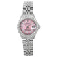 Rolex Datejust 26MM 6916 Pink Mother of Pearl Diamond Dial Diamond Bezel Stainless Steel Full Diamond Jubilee Bracelet 6.75ct