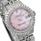 Rolex Datejust 26MM 6916 Pink Mother of Pearl Diamond Dial Diamond Bezel Stainless Steel Full Diamond Jubilee Bracelet 6.75ct
