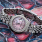 Rolex Datejust 26MM 6916 Pink Mother of Pearl Diamond Dial Diamond Bezel Stainless Steel Full Diamond Jubilee Bracelet 6.75ct