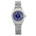 Rolex Datejust 26MM 6916 Blue Diamond Dial Diamond Bezel Stainless Steel Full Diamond Jubilee Bracelet