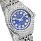 Rolex Datejust 26MM 6916 Blue Diamond Dial Diamond Bezel Stainless Steel Full Diamond Jubilee Bracelet