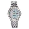 Rolex Datejust 36MM 16234 Mother of Pearl Diamond Dial Diamond Bezel Stainless Steel Semi Diamond Jubilee Bracelet