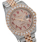 Rolex Datejust 36MM 116231 Diamond Paved Red Eastern Arabic Dial Diamond Bezel Two Tone Rose Gold Full Diamond Jubilee Bracelet 17.25ct